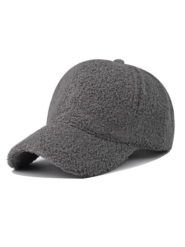 Solid Color Warm Fleece Baseball Cap