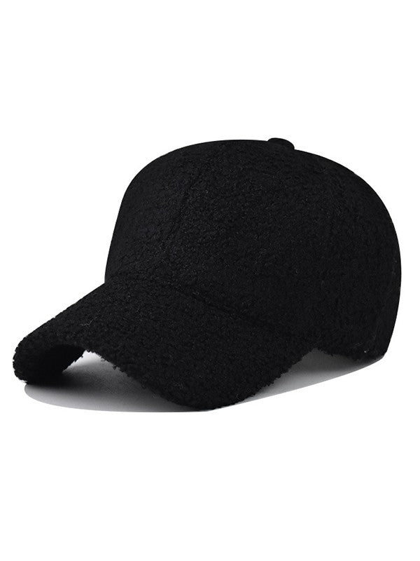 Solid Color Warm Fleece Baseball Cap