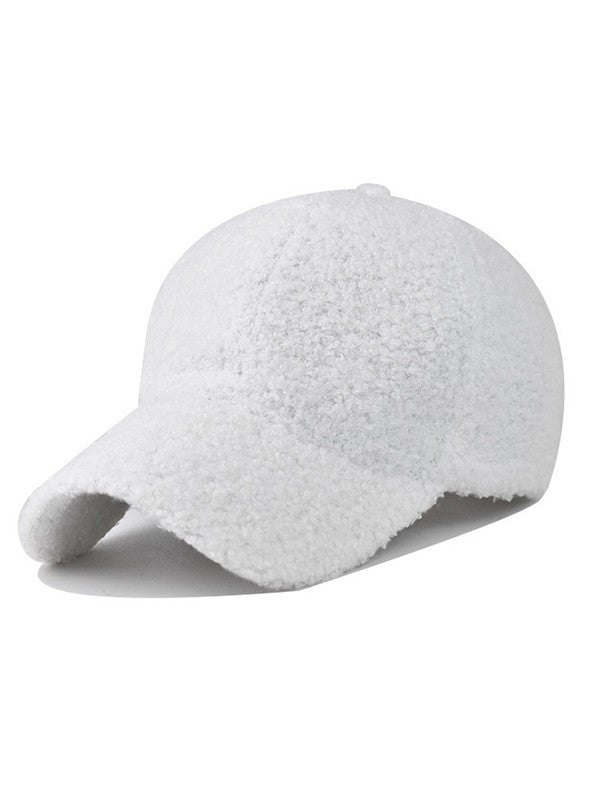 Solid Color Warm Fleece Baseball Cap