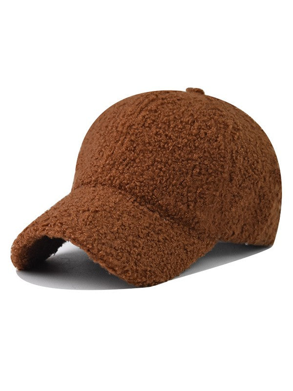 Solid Color Warm Fleece Baseball Cap