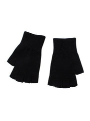 Solid Color Knitted Half Finger Gloves