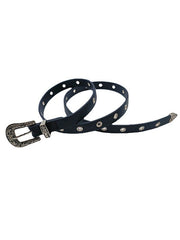 Pu Leather Eyelet Carved Buckle Belt