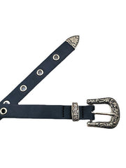 Pu Leather Eyelet Carved Buckle Belt