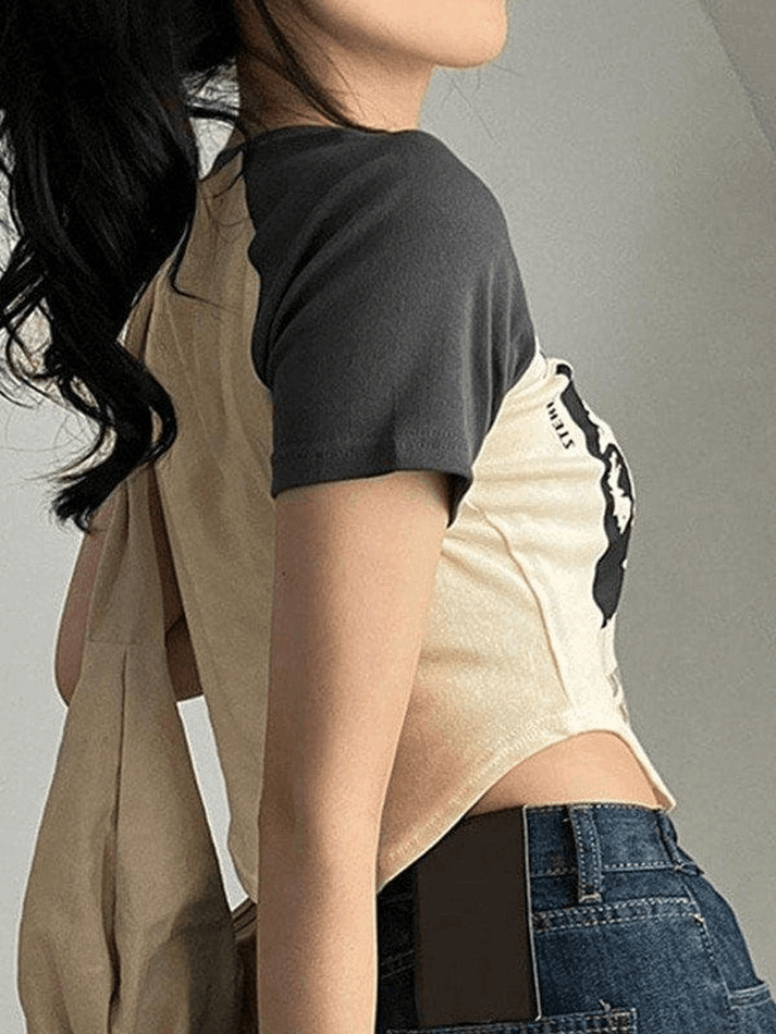 Vintage Print Crop Top