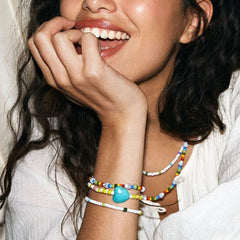 Colorful Pearl Mixed Color Beaded Bracelet Set - Multicolor