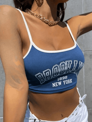Contrast Vintage Logo Crop Cami Top