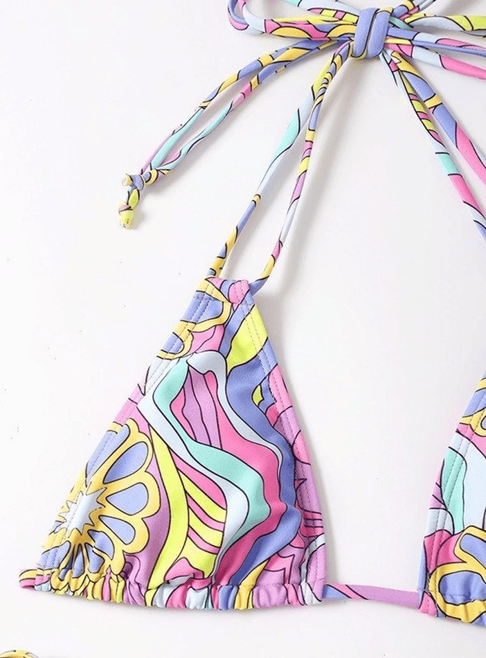 Convertible Floral Print Bikini Set