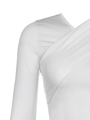 Cross Over One Shoulder Crop Top