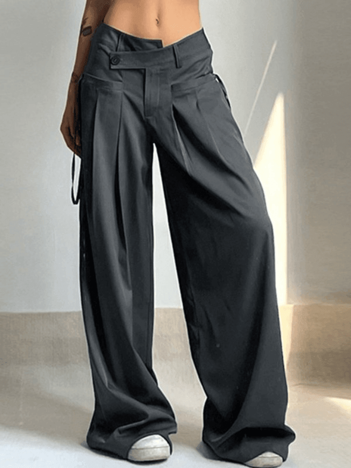 Cross Over Pleated Tailored Pants