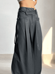 Cross Over Pleated Tailored Pants