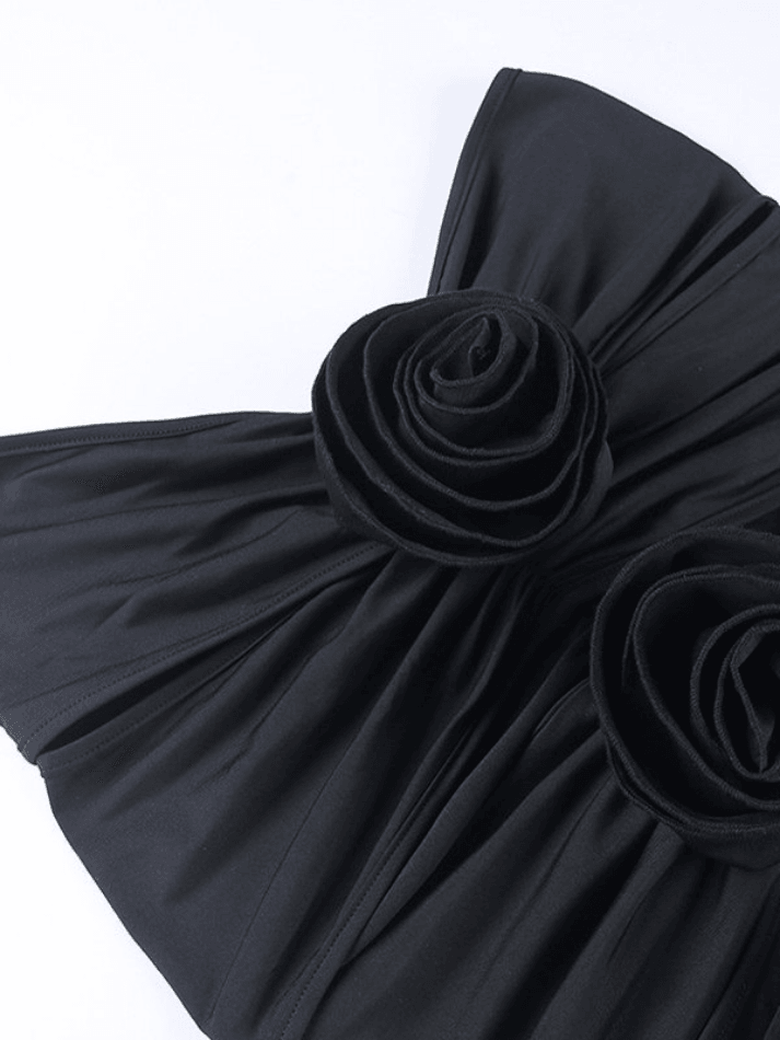 Cutout Flower Embellish Bardot Top