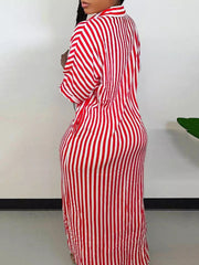 Striped Shirt Maxi Dresses