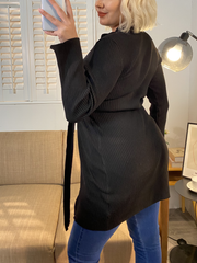 Solid Slit Hem Sweater