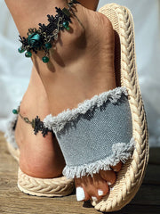 Denim Strap Beach Sandals