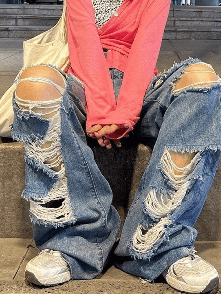 High Waist Super Ripped Jeans