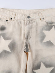 High Waisted Clashing Star Jeans