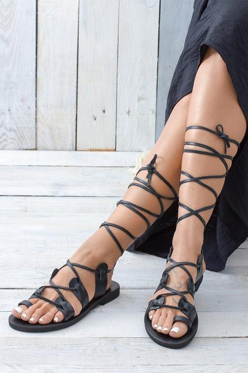 Cross Straps Hollow Gladiator Flat Sandals