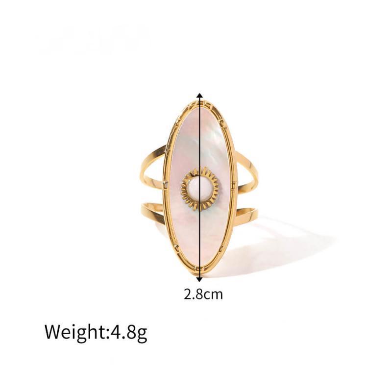 Women's 18K Gold Plated Mother of Pearl Ring