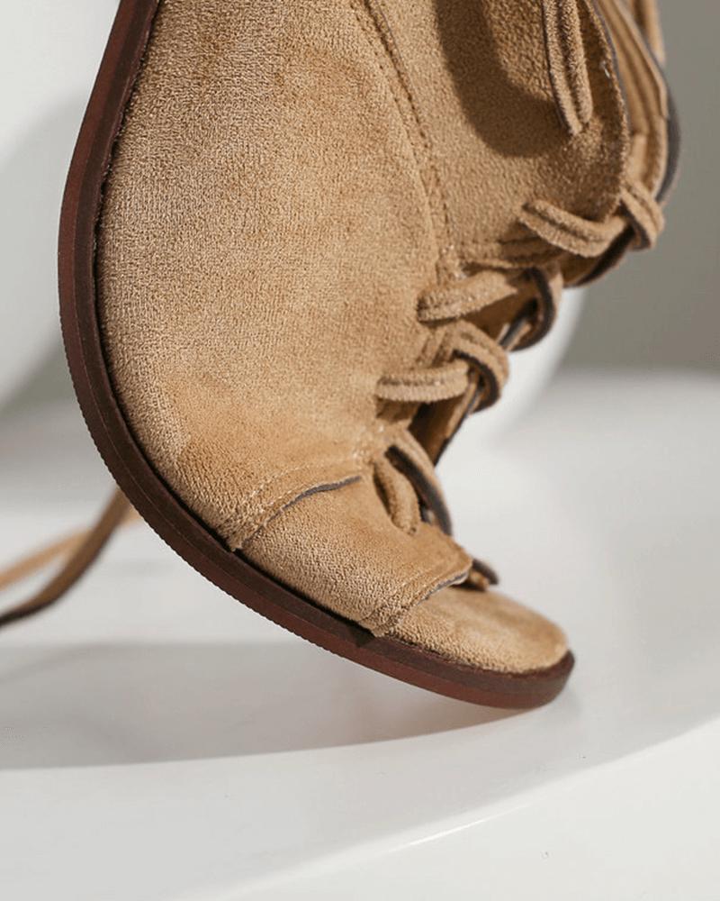 Women's Casual Daily Lace-up Chunky Heel Sandals