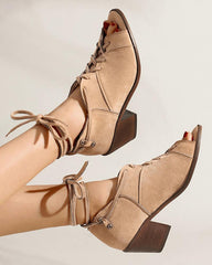 Women's Casual Daily Lace-up Chunky Heel Sandals