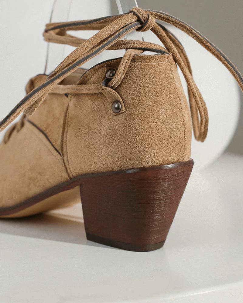Women's Casual Daily Lace-up Chunky Heel Sandals