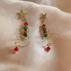 Women's  Design Colorful Christmas Tree Earrings
