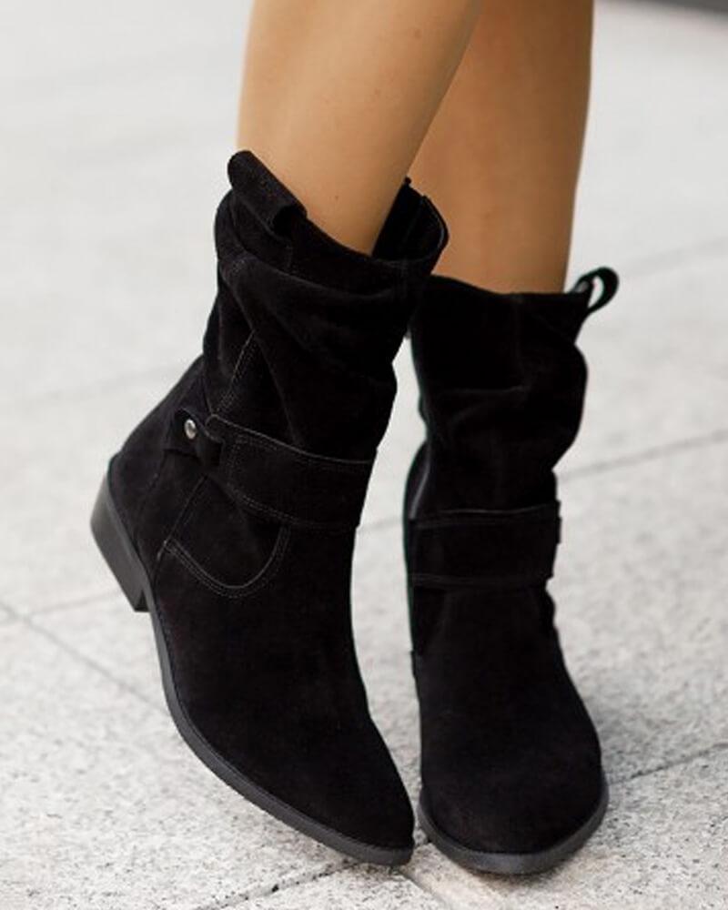 Women's Casual Daily Simple Zipper Flat Boots