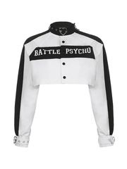 Letter Graphic Color Block Zip-Up Hoodie