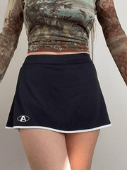 Lined Tennis Mini Skirt