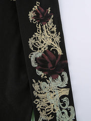 Long Sleeve Baroque Print Rib Top – Pyd Shop