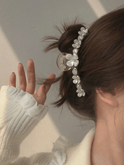 Rhinestone Decor Floral Hair Claw