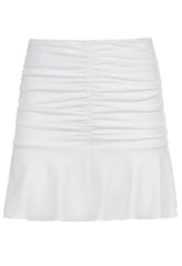 Ruched Ruffle Mini Skirt