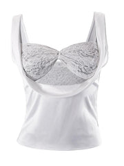 Satin Draped Lace Bralette Top