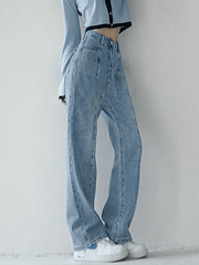 Seam Detail Washed Boyfriend Jeans