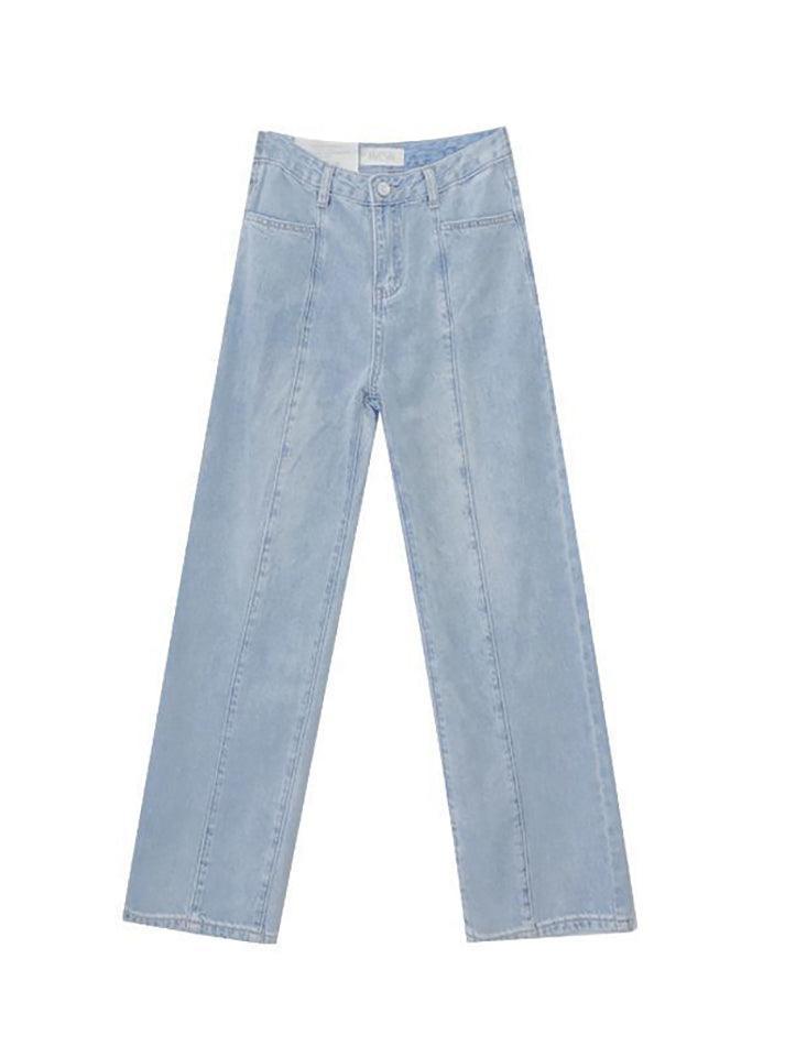 Seam Detail Washed Boyfriend Jeans