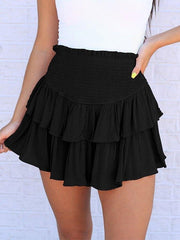 Smock Tiered Ruffle Mini Skirt