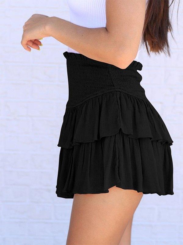 Smock Tiered Ruffle Mini Skirt