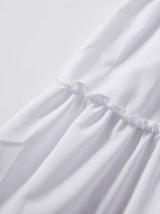 Solid Color Tiered Midi Skirt