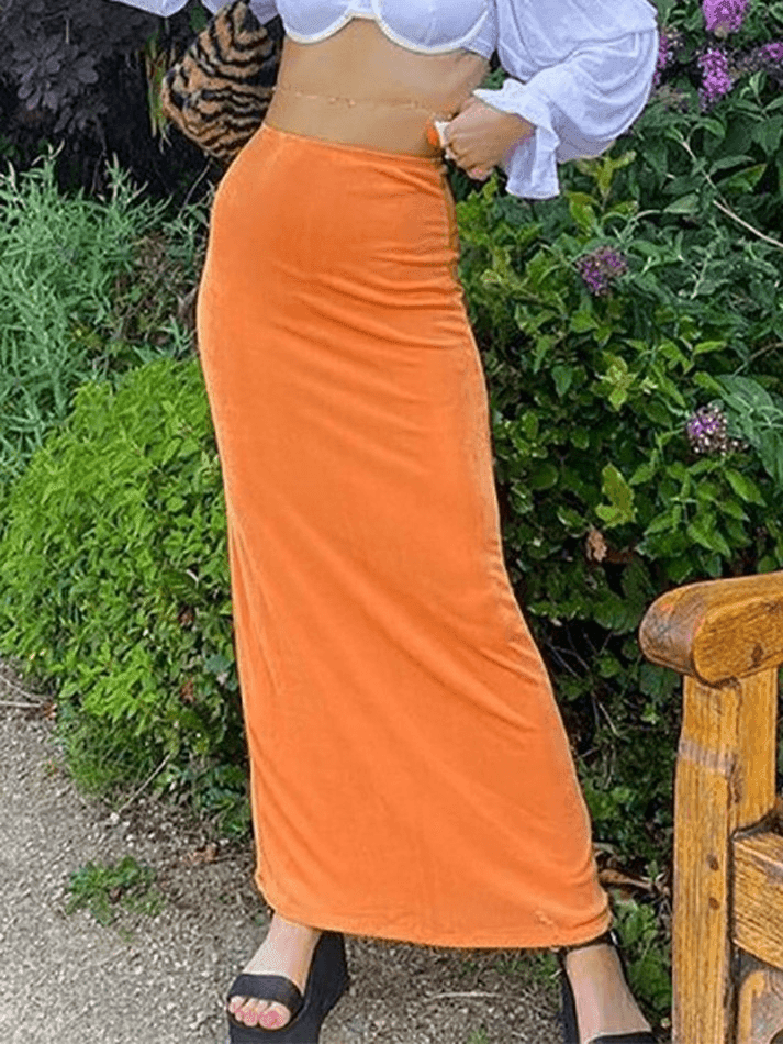 Stretchy Y2K Maxi Skirt