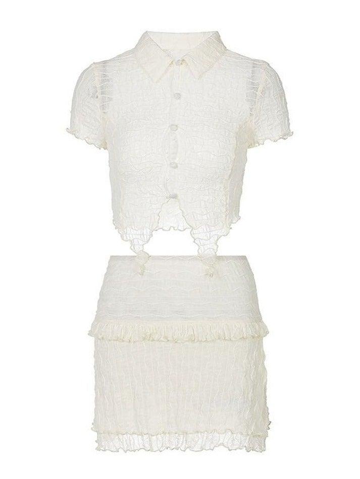 Textured Short Sleeve Set