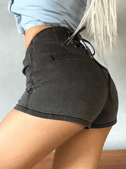 Tie Back Denim Hot Shorts