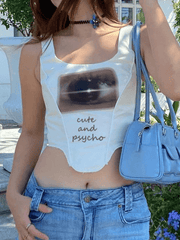 Tie Back Eye Printed Corset Top