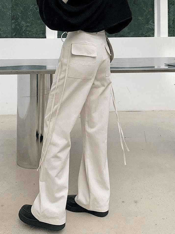 Tie Strap Straight Leg Pants