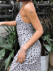 V Neck Bodycon Floral Maxi Dresses