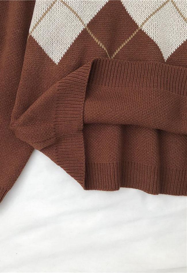 Vintage Argyle Pullover Sweater