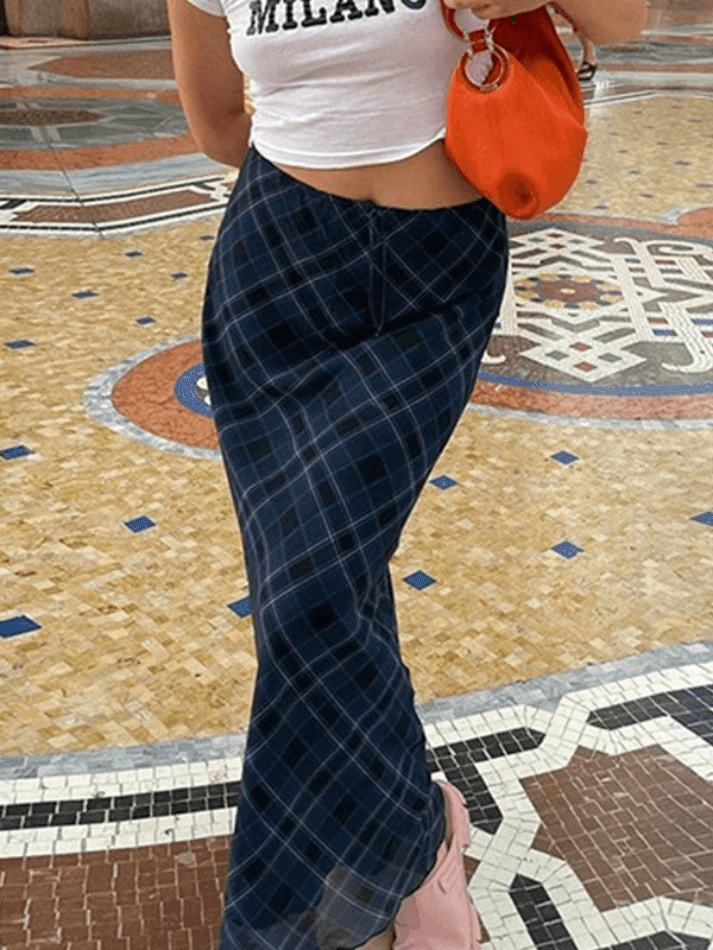 Vintage Karierter Maxirock