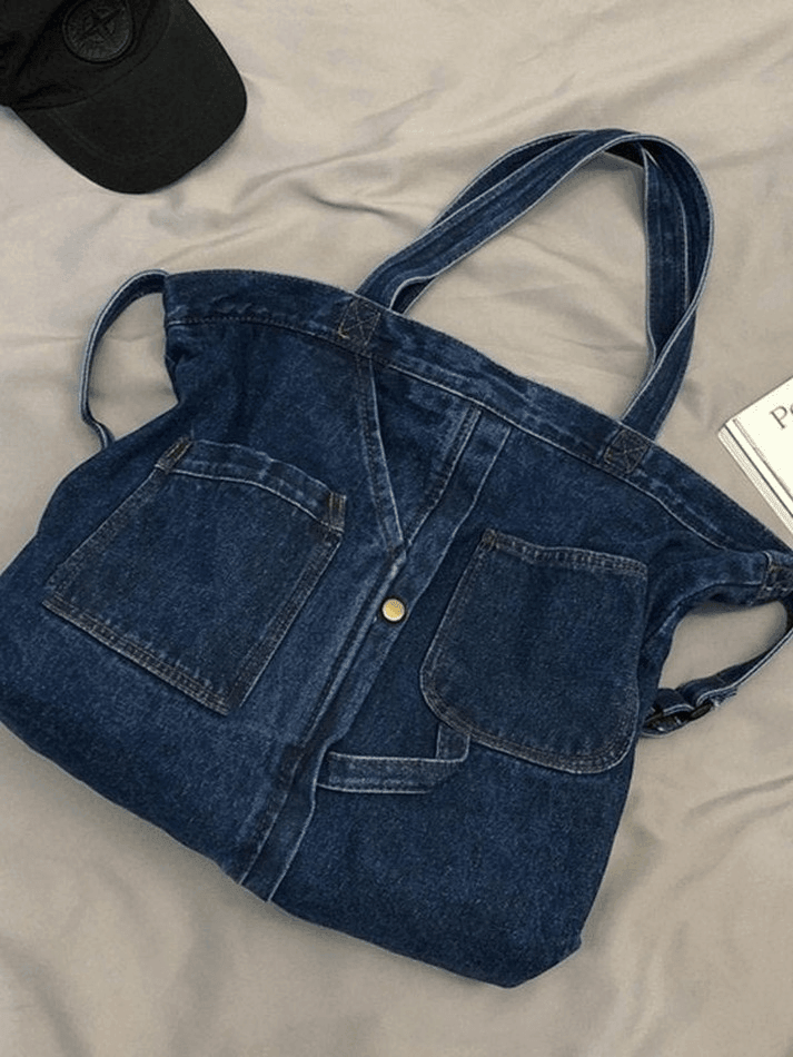 Große Shopper-Tasche aus Vintage-Jeansstoff