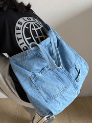 Große Shopper-Tasche aus Vintage-Jeansstoff