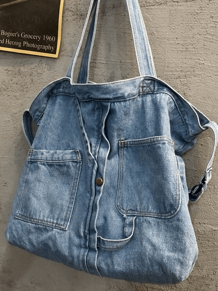 Große Shopper-Tasche aus Vintage-Jeansstoff