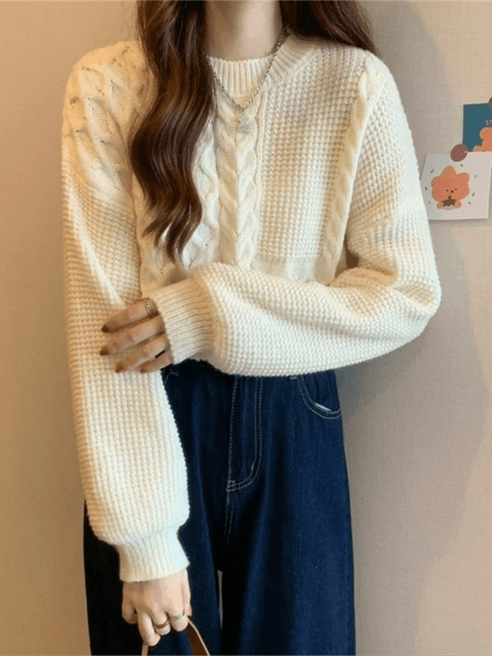 Vintage Long Sleeve Cable Knit Sweater
